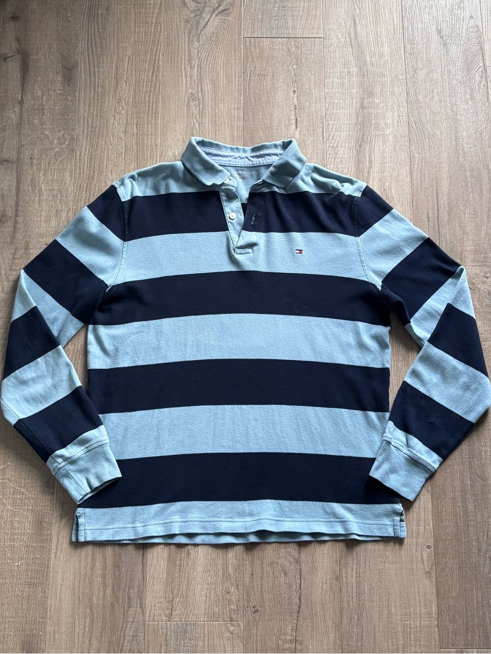 Tommy Hilfiger Striped Polo Longsleeve in Blue
